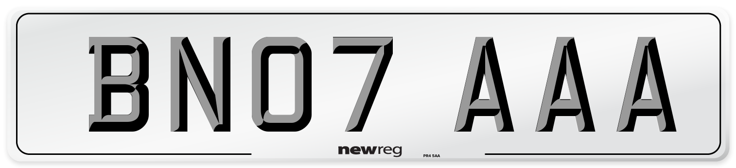 BN07 AAA Number Plate from New Reg